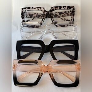 Stylish Oversized Square Sunglasses Set